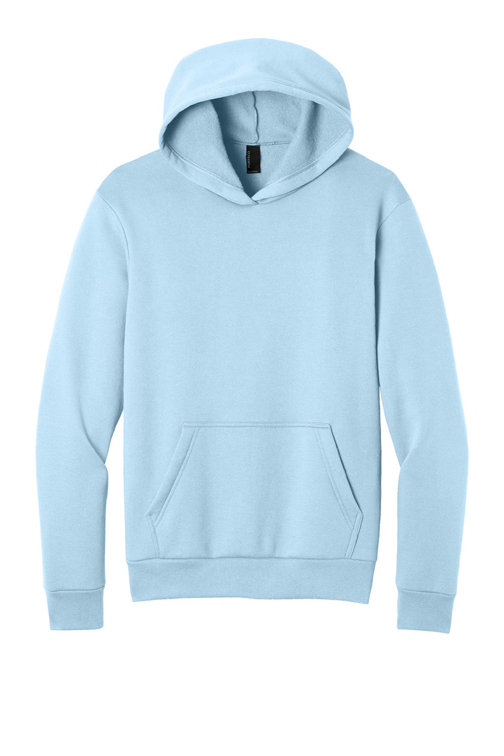 Port & Company PC68H Mens Easy Fleece Hooded Sweatshirt Hoodie w/ Pouch Pocket Ice Blue Flat Front