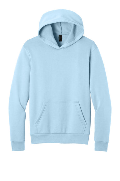Port & Company PC68H Mens Easy Fleece Hooded Sweatshirt Hoodie w/ Pouch Pocket Ice Blue Flat Front