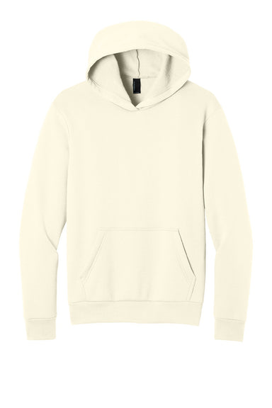 Port & Company PC68H Mens Easy Fleece Hooded Sweatshirt Hoodie w/ Pouch Pocket Ivory Flat Front