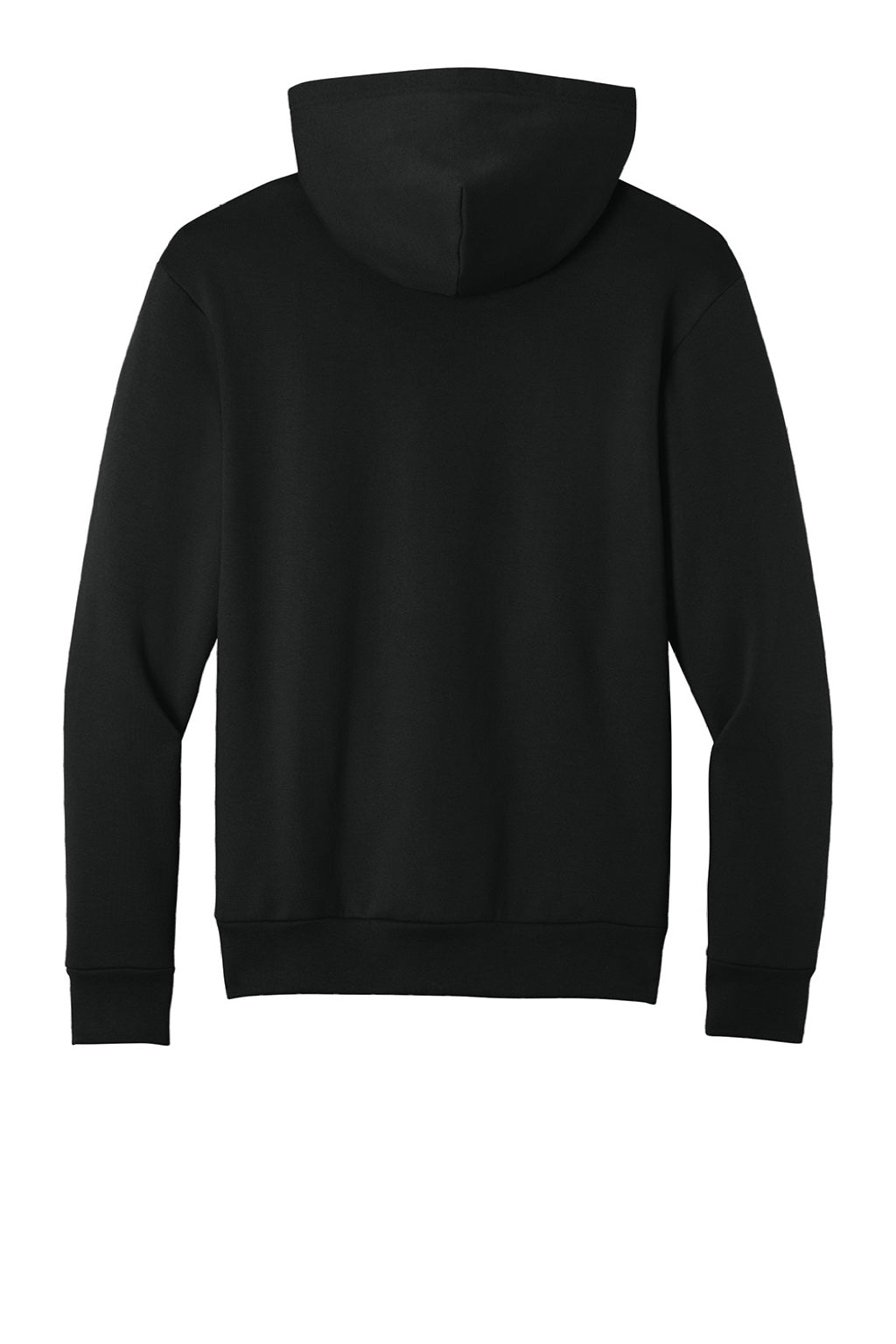 Port & Company PC68H Mens Easy Fleece Hooded Sweatshirt Hoodie w/ Pouch Pocket Jet Black Flat Back