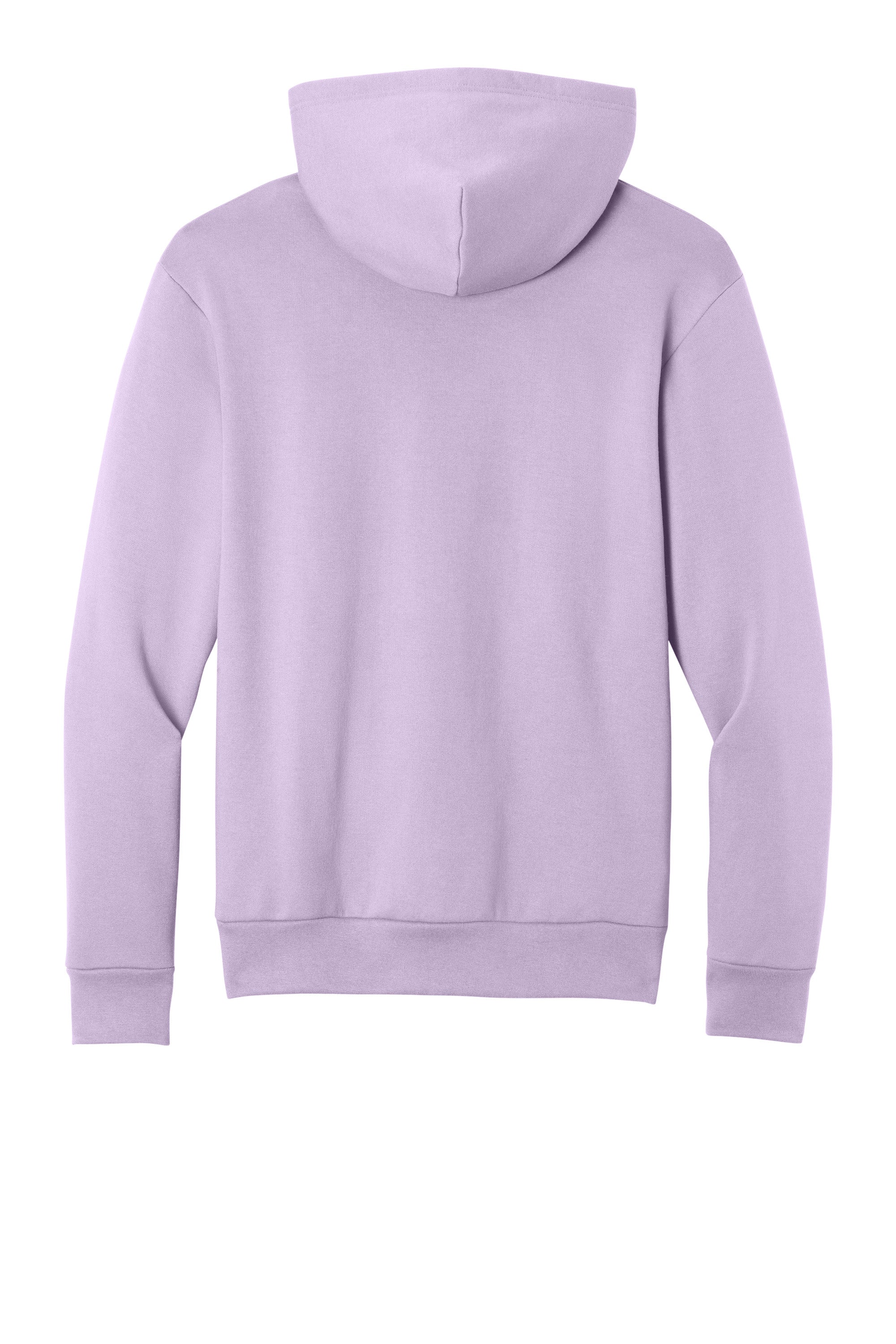 Port & Company PC68H Mens Easy Fleece Hooded Sweatshirt Hoodie w/ Pouch Pocket Lavender Purple Flat Back