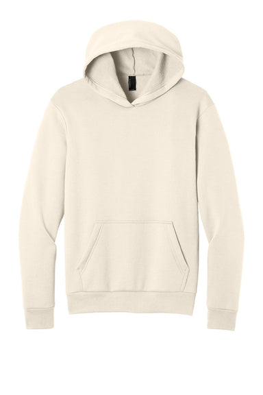 Port & Company PC68H Mens Easy Fleece Hooded Sweatshirt Hoodie w/ Pouch Pocket Natural Flat Front