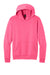 Port & Company PC68H Mens Easy Fleece Hooded Sweatshirt Hoodie w/ Pouch Pocket Neon Pink Flat Front