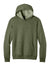 Port & Company PC68H Mens Easy Fleece Hooded Sweatshirt Hoodie w/ Pouch Pocket Heather Olive Drab Green Flat Front