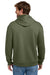 Port & Company PC68H Mens Easy Fleece Hooded Sweatshirt Hoodie w/ Pouch Pocket Olive Drab Green Model Back