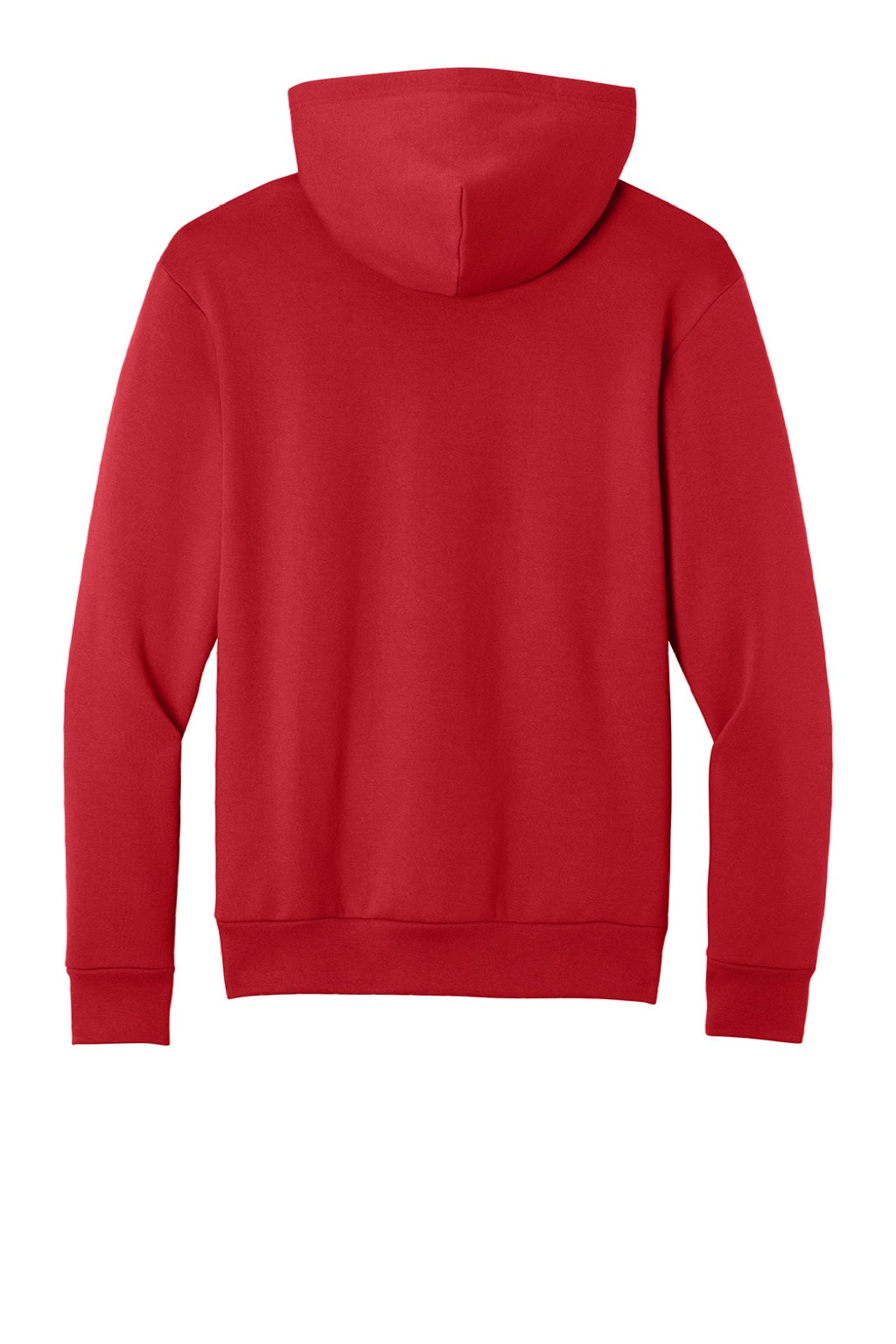 Port & Company PC68H Mens Easy Fleece Hooded Sweatshirt Hoodie w/ Pouch Pocket Red Flat Back