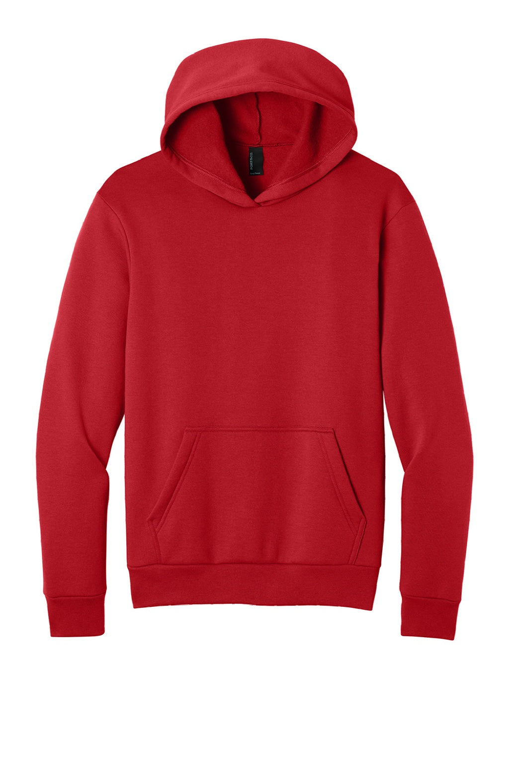 Port & Company PC68H Mens Easy Fleece Hooded Sweatshirt Hoodie w/ Pouch Pocket Red Flat Front