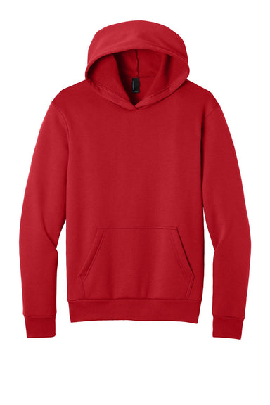 Port & Company PC68H Mens Easy Fleece Hooded Sweatshirt Hoodie w/ Pouch Pocket Red Flat Front