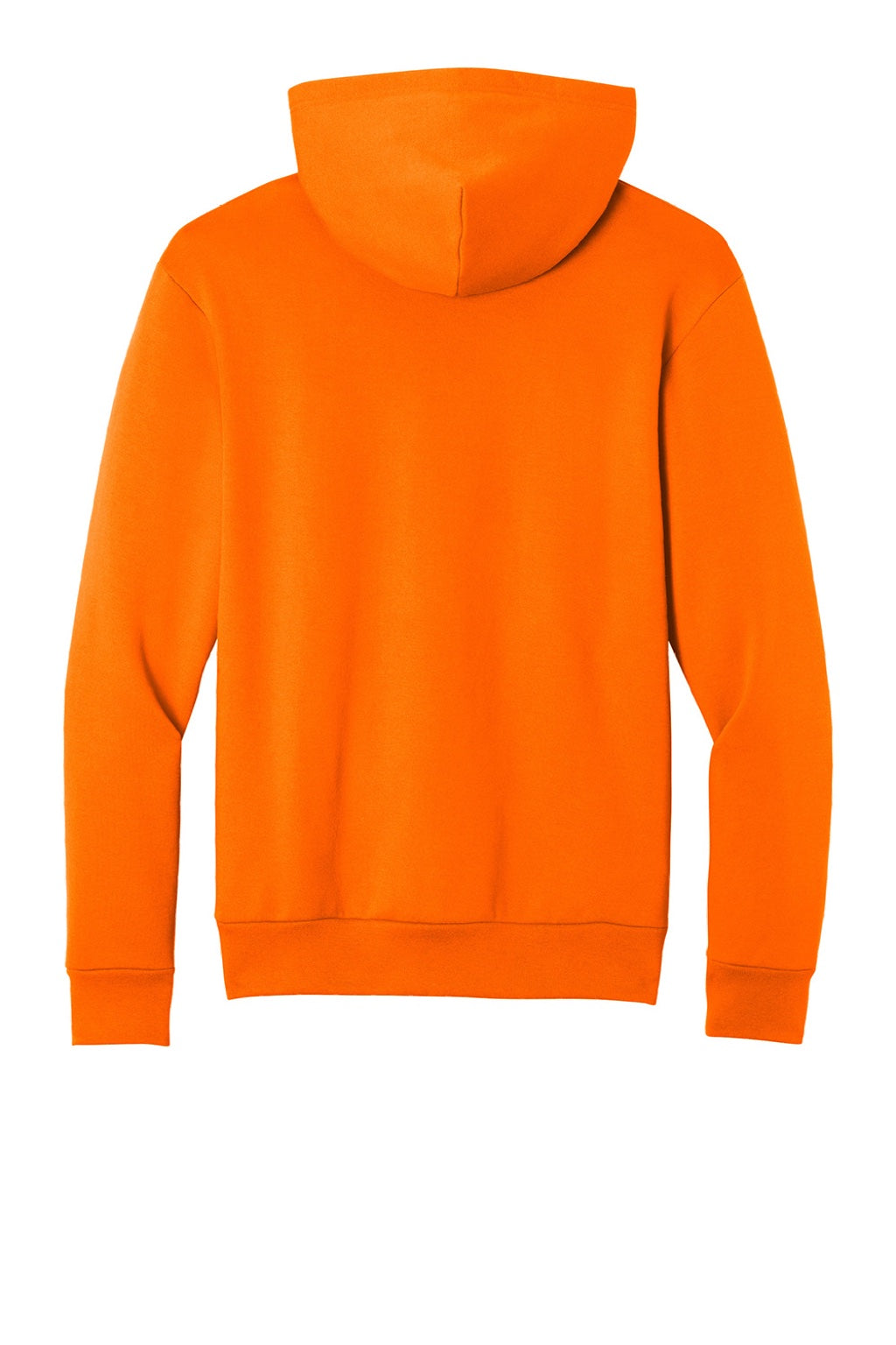 Port & Company PC68H Mens Easy Fleece Hooded Sweatshirt Hoodie w/ Pouch Pocket Safety Orange Flat Back