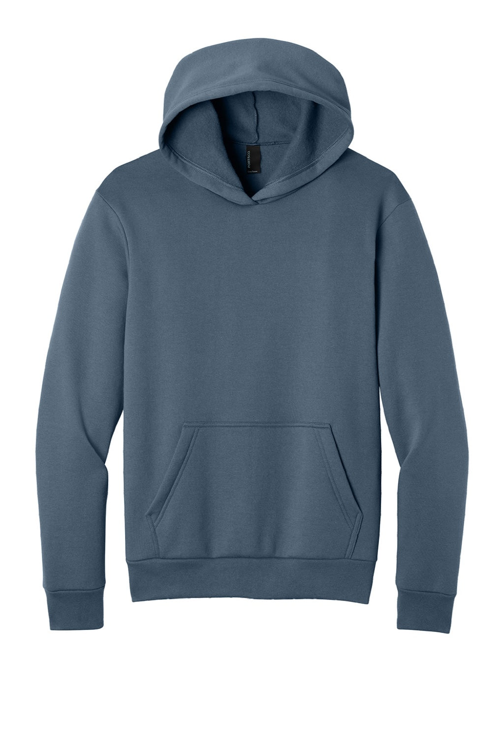 Port & Company PC68H Mens Easy Fleece Hooded Sweatshirt Hoodie w/ Pouch Pocket Steel Blue Flat Front