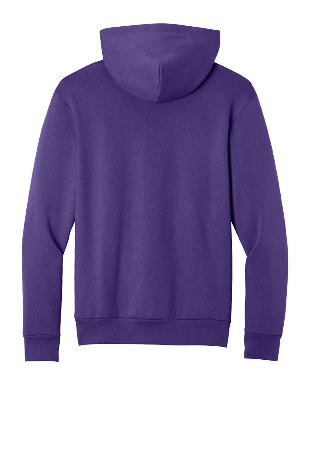 Port & Company PC68H Mens Easy Fleece Hooded Sweatshirt Hoodie w/ Pouch Pocket Team Purple Flat Back