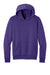 Port & Company PC68H Mens Easy Fleece Hooded Sweatshirt Hoodie w/ Pouch Pocket Team Purple Flat Front
