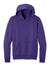 Port & Company PC68H Mens Easy Fleece Hooded Sweatshirt Hoodie w/ Pouch Pocket Team Purple Flat Front