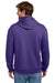 Port & Company PC68H Mens Easy Fleece Hooded Sweatshirt Hoodie w/ Pouch Pocket Team Purple Model Back