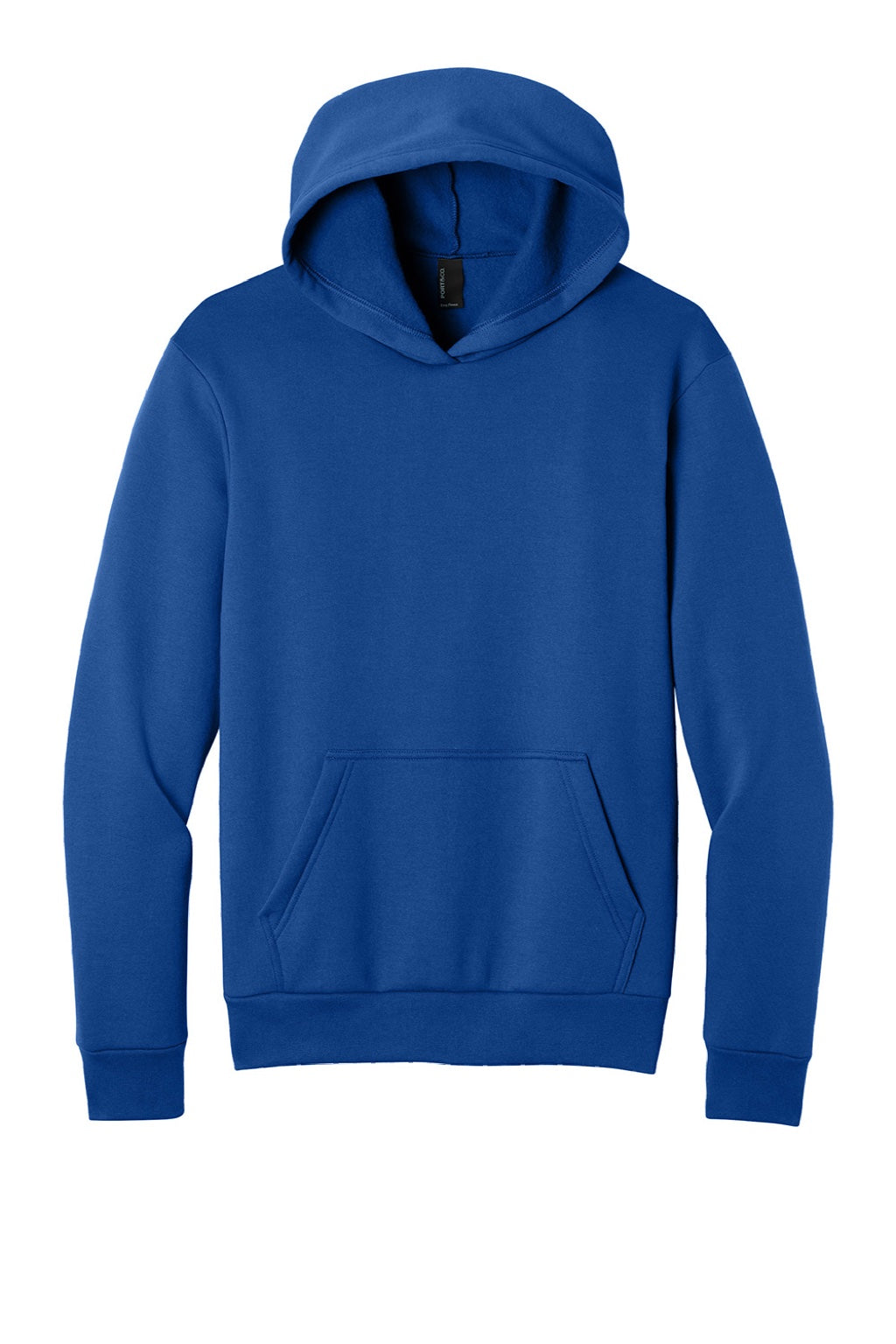Port & Company PC68H Mens Easy Fleece Hooded Sweatshirt Hoodie w/ Pouch Pocket True Royal Blue Flat Front