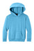 Port & Company PC68YH Youth Easy Fleece Hooded Sweatshirt Hoodie w/ Pouch Pocket Aquatic Blue Flat Front