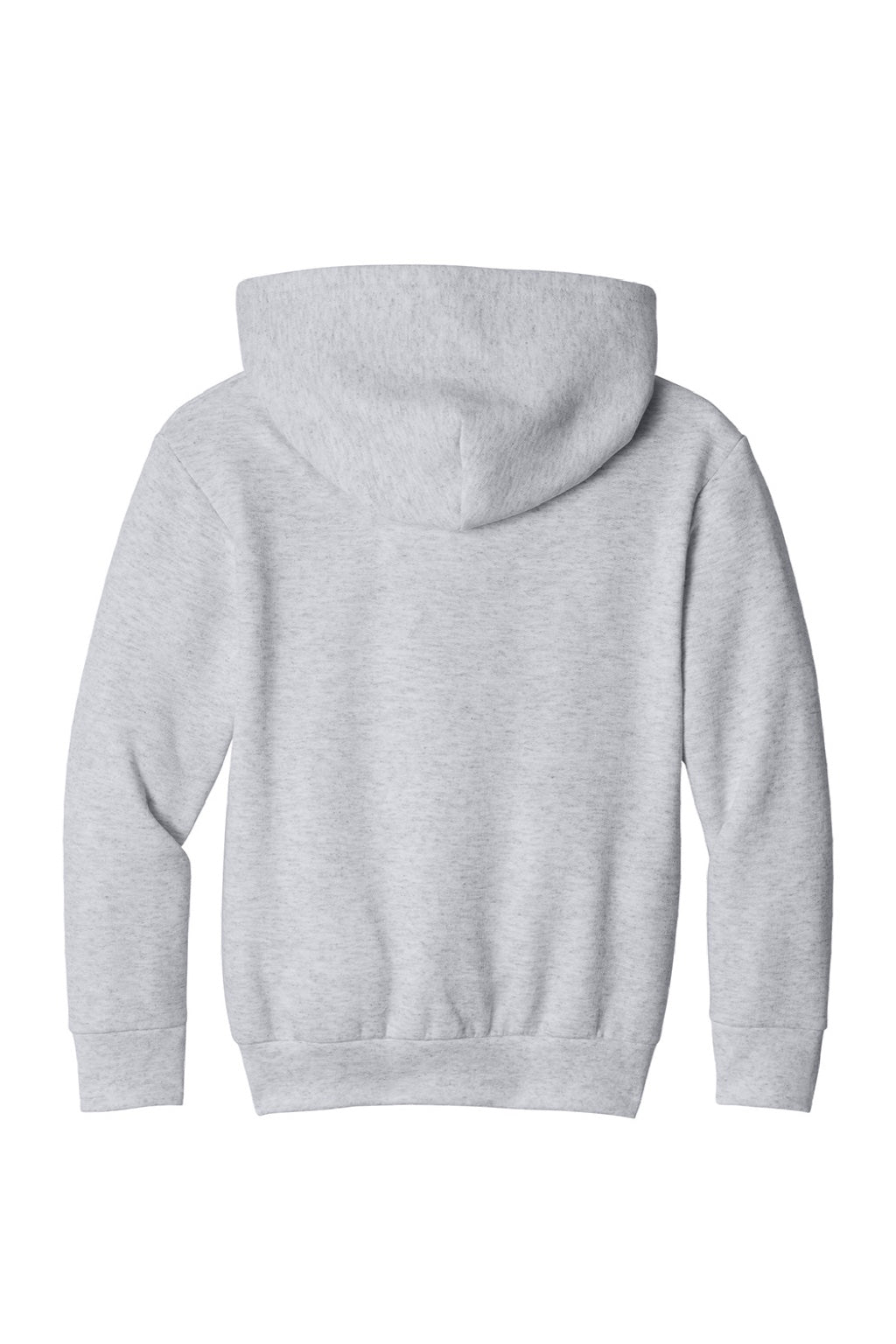 Port & Company PC68YH Youth Easy Fleece Hooded Sweatshirt Hoodie w/ Pouch Pocket Ash Grey Flat Back