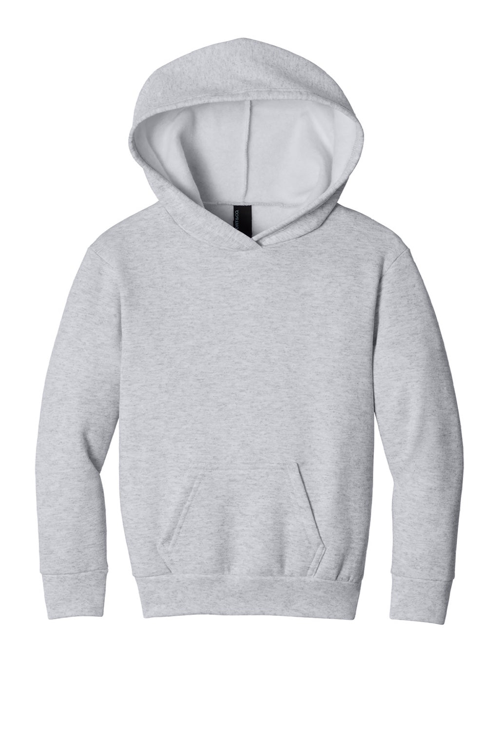 Port & Company PC68YH Youth Easy Fleece Hooded Sweatshirt Hoodie w/ Pouch Pocket Ash Grey Flat Front