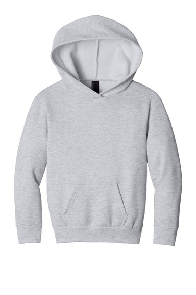 Port & Company PC68YH Youth Easy Fleece Hooded Sweatshirt Hoodie w/ Pouch Pocket Ash Grey Flat Front