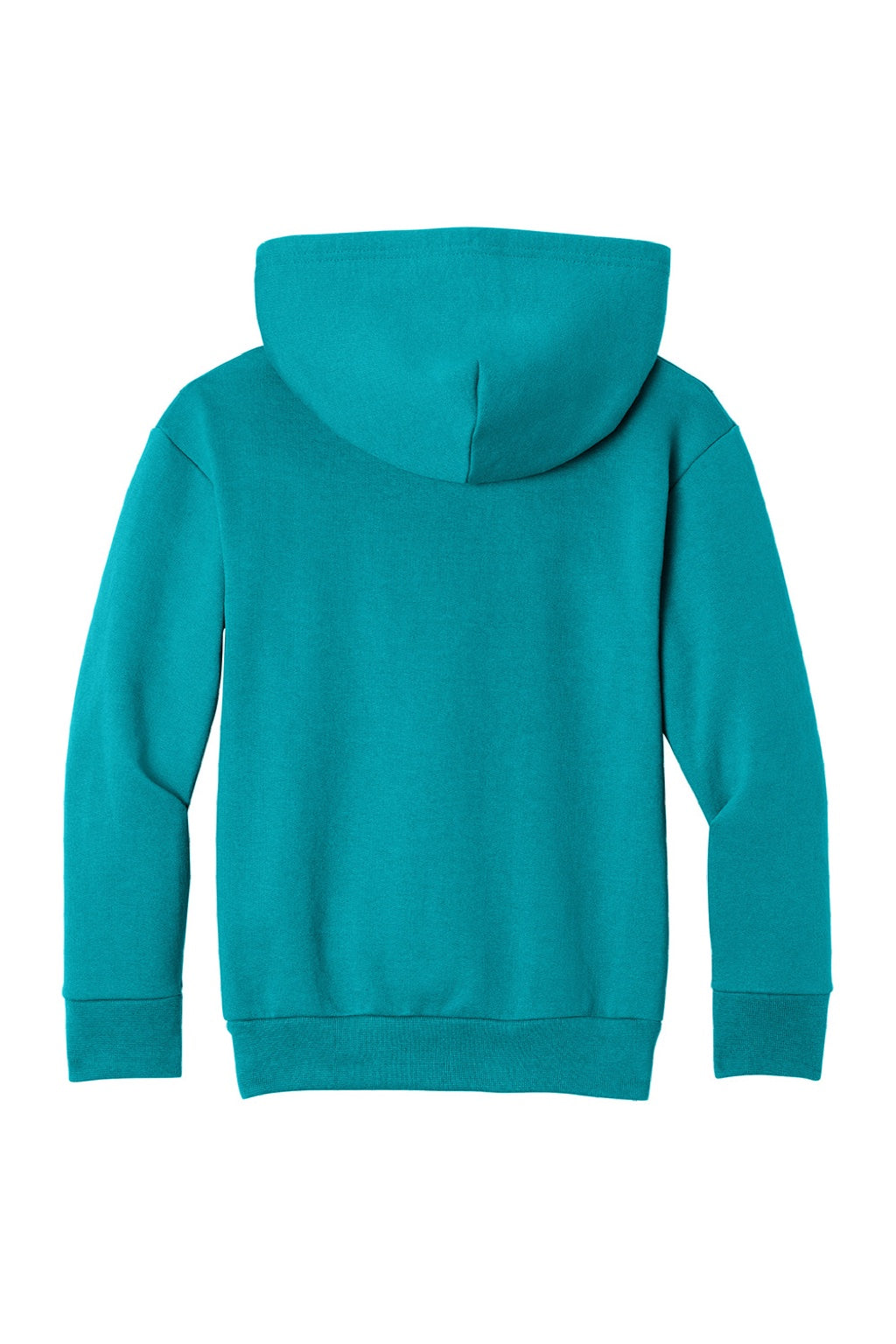 Port & Company PC68YH Youth Easy Fleece Hooded Sweatshirt Hoodie w/ Pouch Pocket Bright Aqua Blue Flat Back