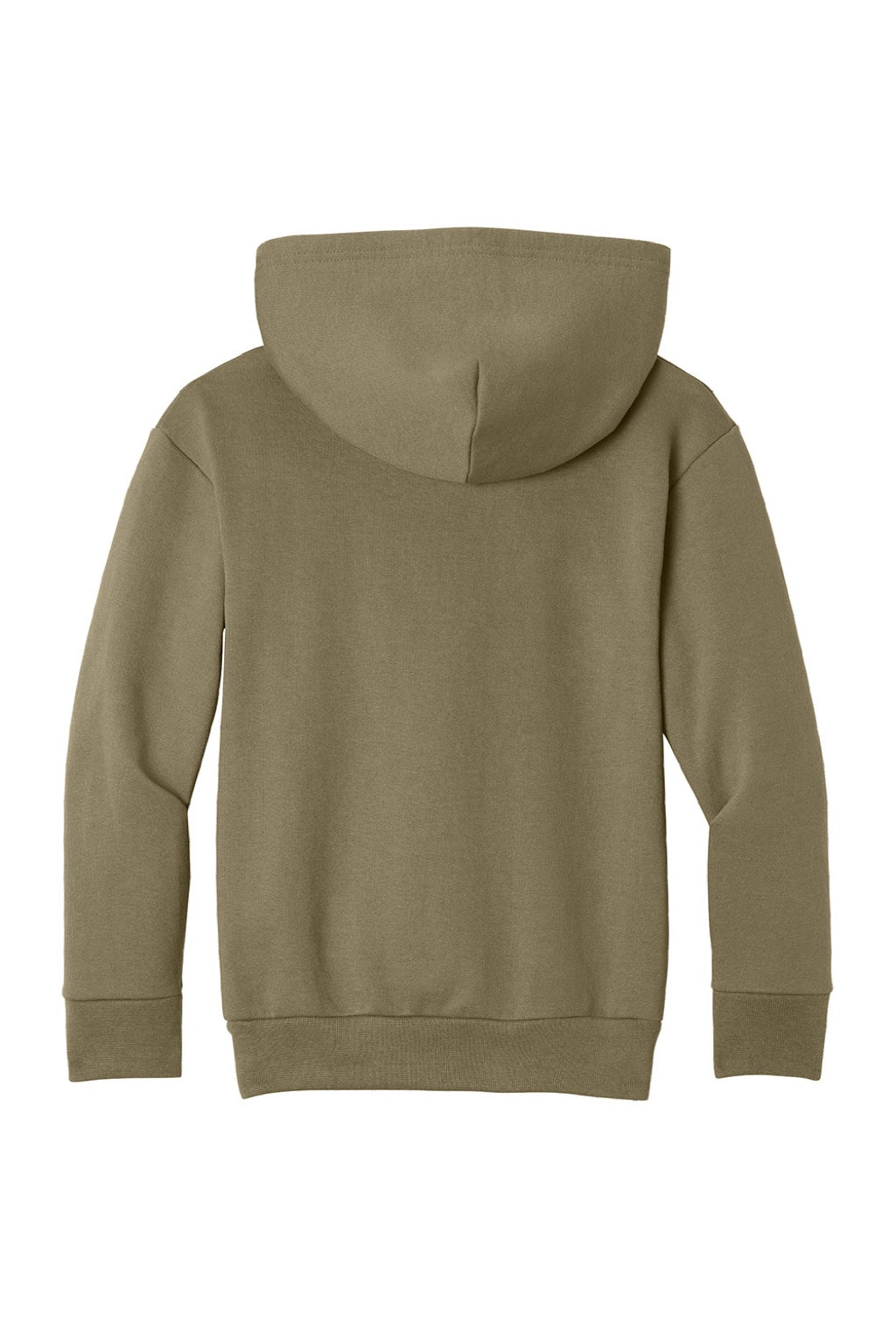 Port & Company PC68YH Youth Easy Fleece Hooded Sweatshirt Hoodie w/ Pouch Pocket Coyote Brown Flat Back