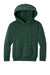 Port & Company PC68YH Youth Easy Fleece Hooded Sweatshirt Hoodie w/ Pouch Pocket Dark Green Flat Front