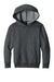Port & Company PC68YH Youth Easy Fleece Hooded Sweatshirt Hoodie w/ Pouch Pocket Heather Dark Grey Flat Front