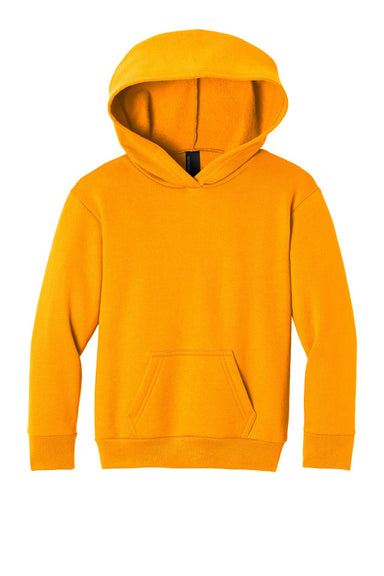 Port & Company PC68YH Youth Easy Fleece Hooded Sweatshirt Hoodie w/ Pouch Pocket Gold Flat Front