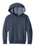 Port & Company PC68YH Youth Easy Fleece Hooded Sweatshirt Hoodie w/ Pouch Pocket Heather Navy Blue Flat Front