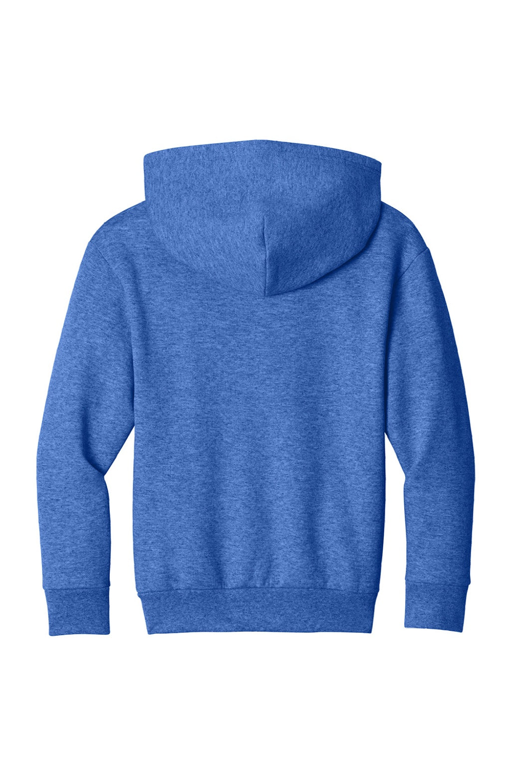 Port & Company PC68YH Youth Easy Fleece Hooded Sweatshirt Hoodie w/ Pouch Pocket Heather Royal Blue Flat Back