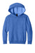 Port & Company PC68YH Youth Easy Fleece Hooded Sweatshirt Hoodie w/ Pouch Pocket Heather Royal Blue Flat Front