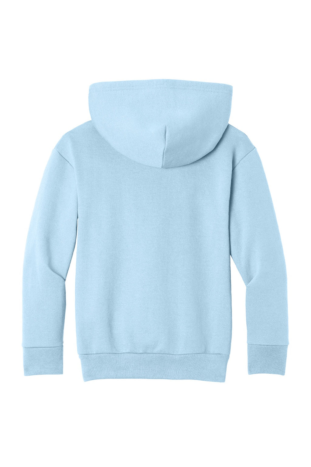 Port & Company PC68YH Youth Easy Fleece Hooded Sweatshirt Hoodie w/ Pouch Pocket Ice Blue Flat Back