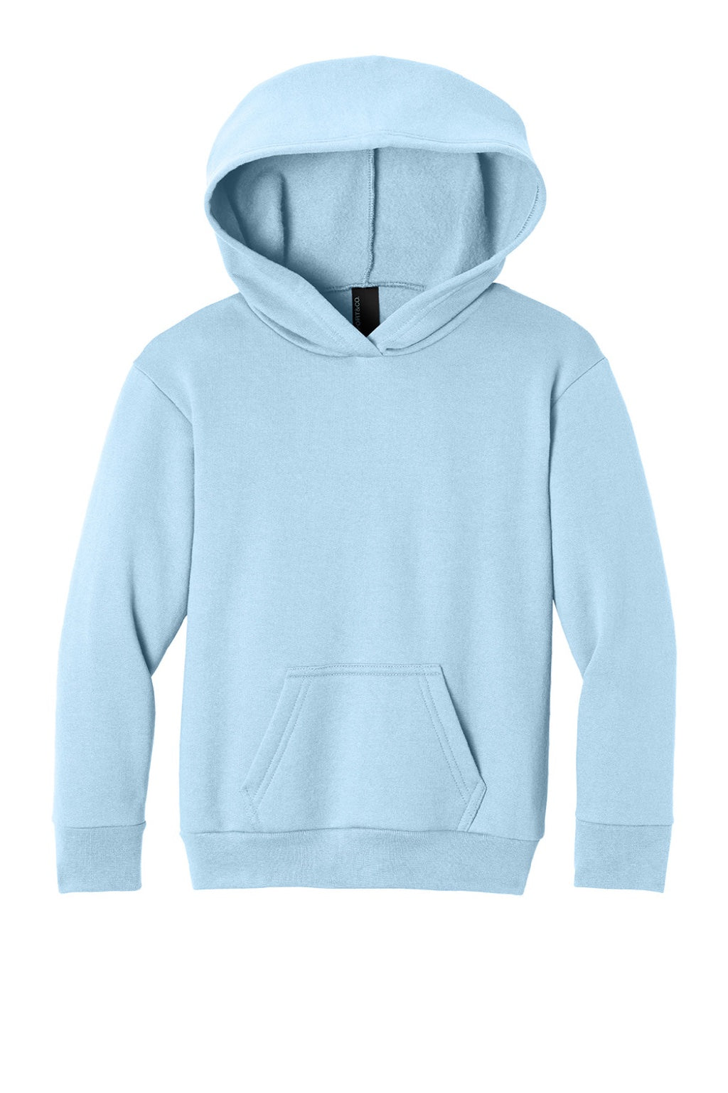 Port & Company PC68YH Youth Easy Fleece Hooded Sweatshirt Hoodie w/ Pouch Pocket Ice Blue Flat Front