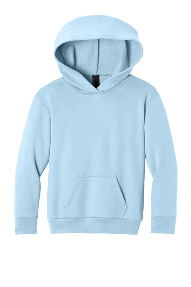 Port & Company PC68YH Youth Easy Fleece Hooded Sweatshirt Hoodie w/ Pouch Pocket Ice Blue Flat Front