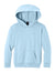 Port & Company PC68YH Youth Easy Fleece Hooded Sweatshirt Hoodie w/ Pouch Pocket Ice Blue Flat Front