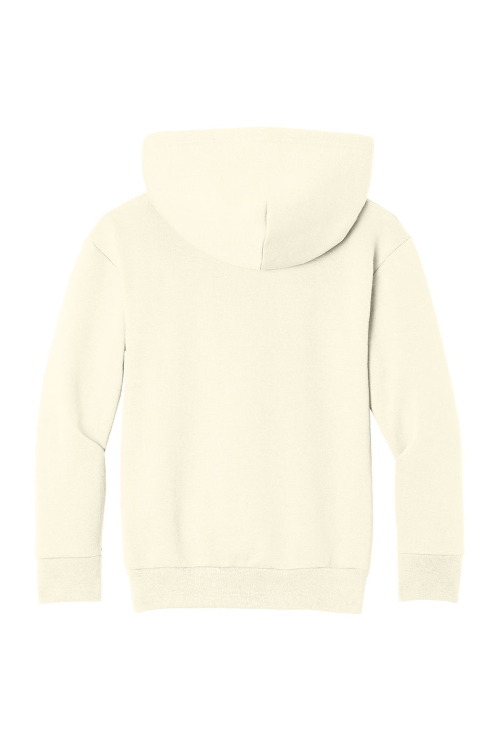Port & Company PC68YH Youth Easy Fleece Hooded Sweatshirt Hoodie w/ Pouch Pocket Ivory Flat Back