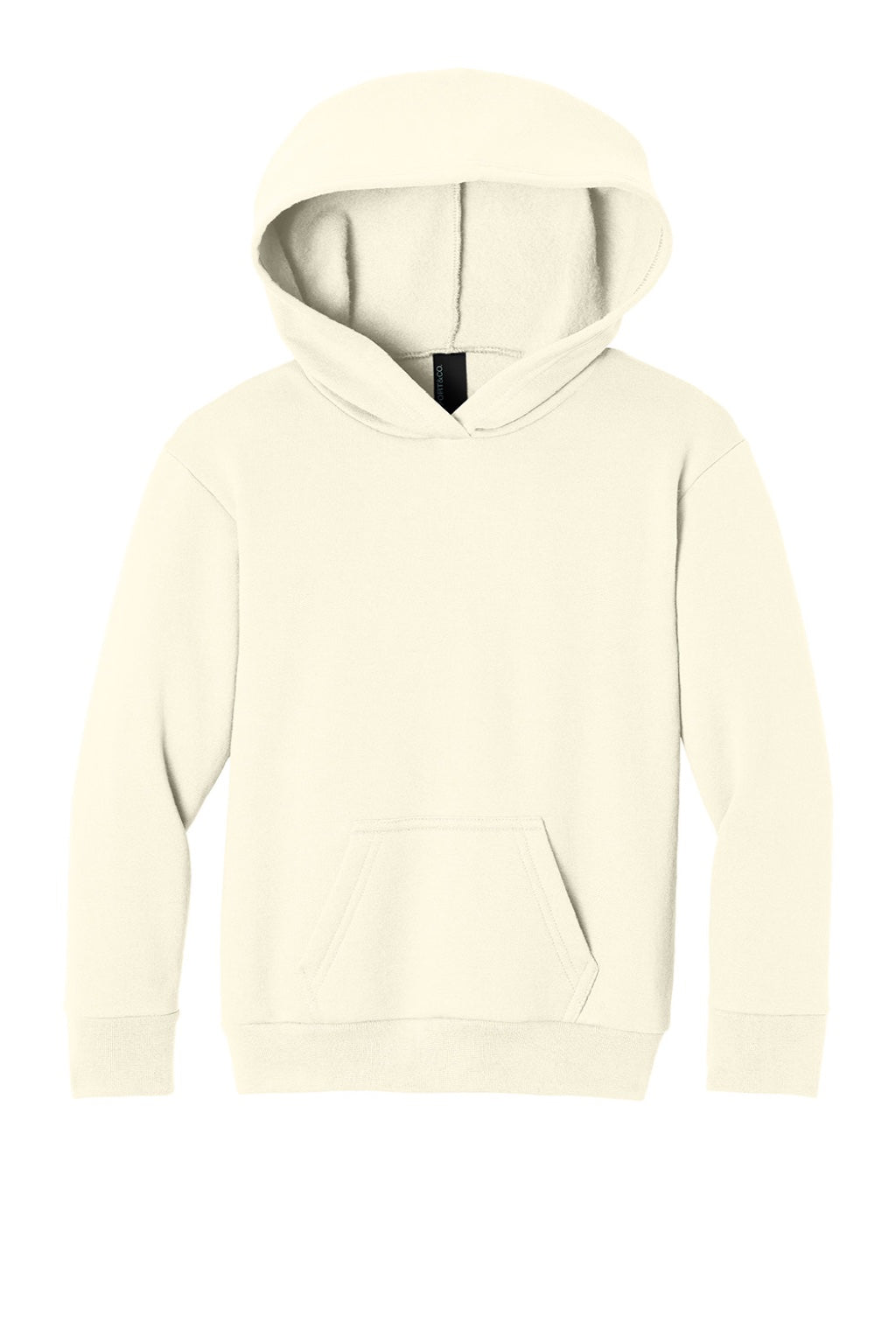Port & Company PC68YH Youth Easy Fleece Hooded Sweatshirt Hoodie w/ Pouch Pocket Ivory Flat Front
