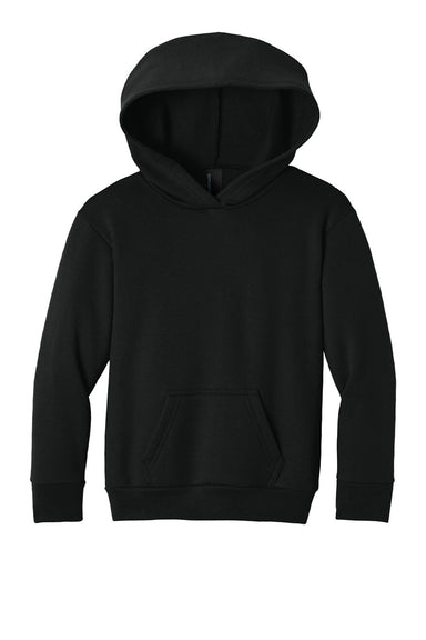Port & Company PC68YH Youth Easy Fleece Hooded Sweatshirt Hoodie w/ Pouch Pocket Jet Black Flat Front