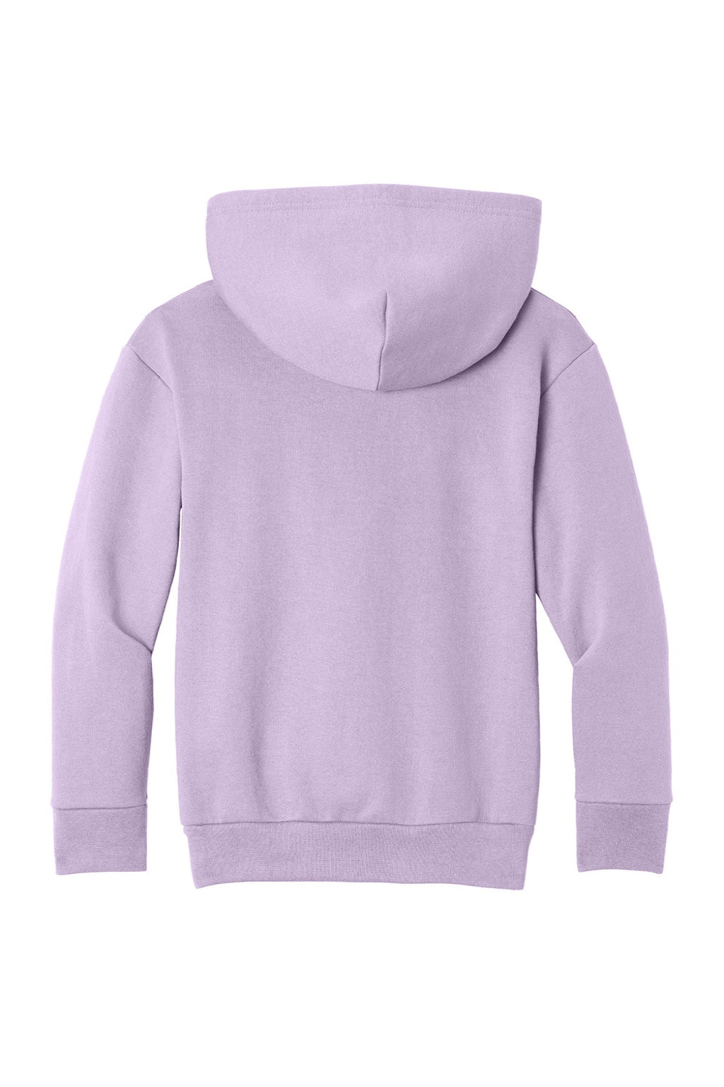 Port & Company PC68YH Youth Easy Fleece Hooded Sweatshirt Hoodie w/ Pouch Pocket Lavender Purple Flat Back