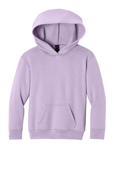 Port & Company PC68YH Youth Easy Fleece Hooded Sweatshirt Hoodie w/ Pouch Pocket Lavender Purple Flat Front