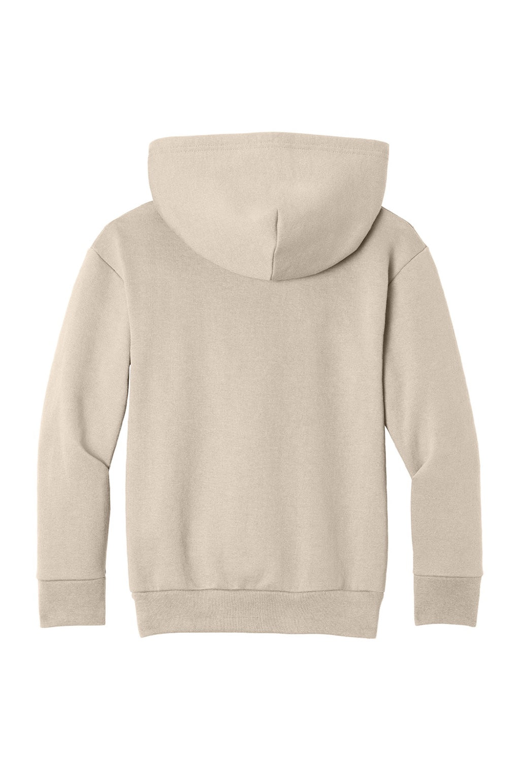 Port & Company PC68YH Youth Easy Fleece Hooded Sweatshirt Hoodie w/ Pouch Pocket Light Sand Brown Flat Back