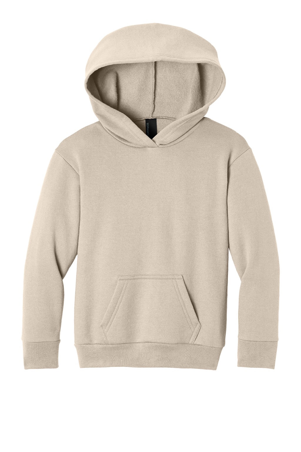 Port & Company PC68YH Youth Easy Fleece Hooded Sweatshirt Hoodie w/ Pouch Pocket Light Sand Brown Flat Front