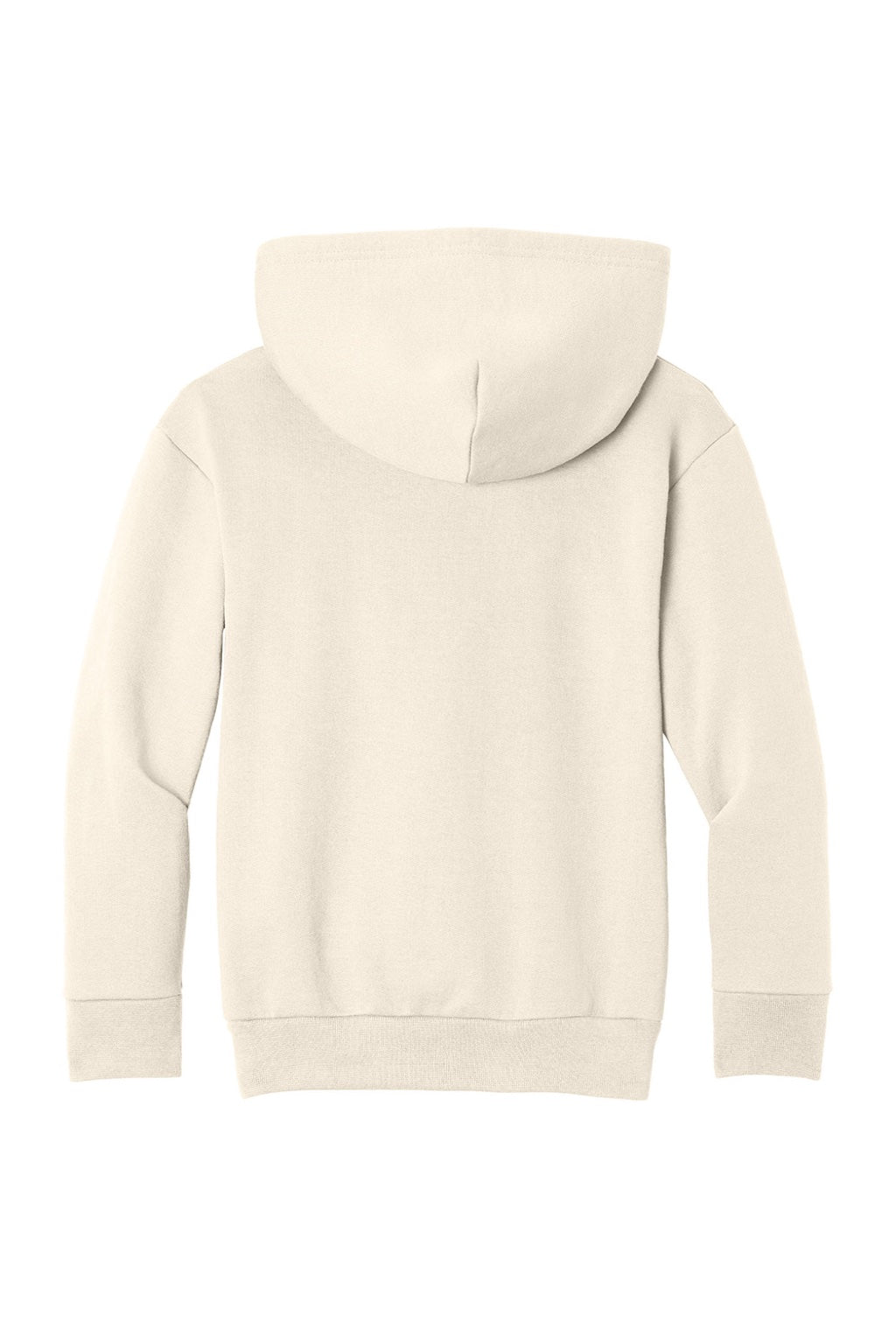 Port & Company PC68YH Youth Easy Fleece Hooded Sweatshirt Hoodie w/ Pouch Pocket Natural Flat Back