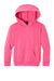 Port & Company PC68YH Youth Easy Fleece Hooded Sweatshirt Hoodie w/ Pouch Pocket Neon Pink Flat Front