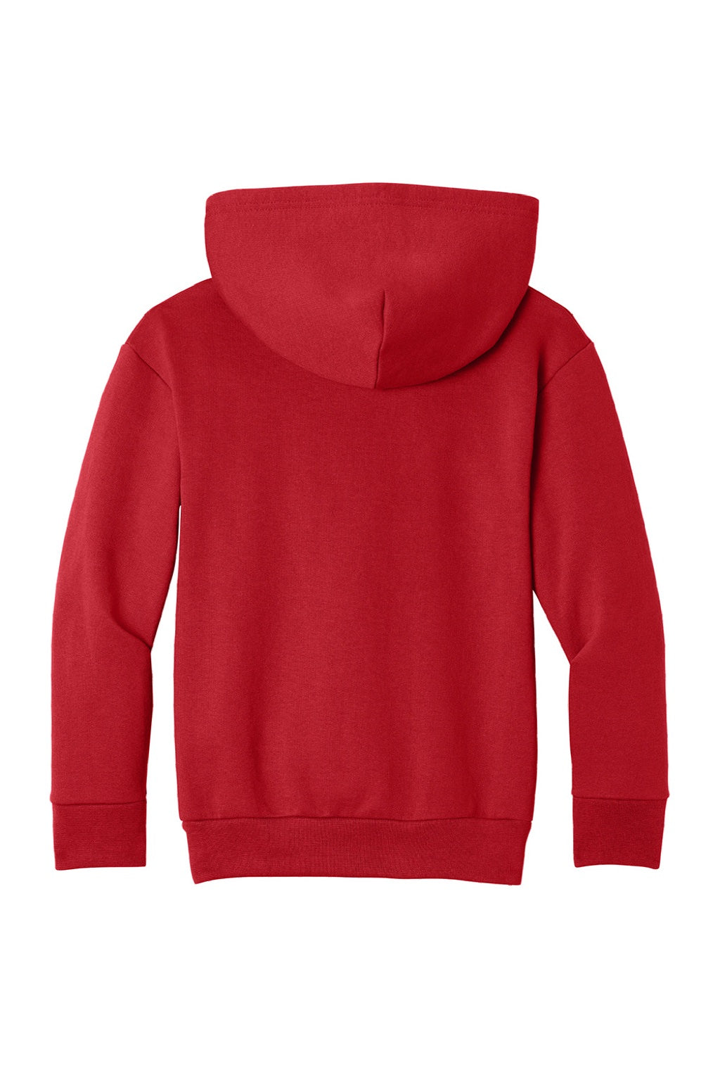 Port & Company PC68YH Youth Easy Fleece Hooded Sweatshirt Hoodie w/ Pouch Pocket Red Flat Back
