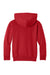 Port & Company PC68YH Youth Easy Fleece Hooded Sweatshirt Hoodie w/ Pouch Pocket Red Flat Back