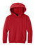 Port & Company PC68YH Youth Easy Fleece Hooded Sweatshirt Hoodie w/ Pouch Pocket Red Flat Front