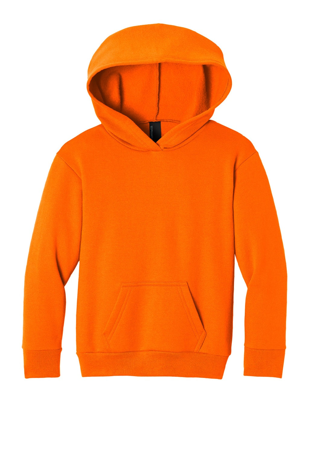 Port & Company PC68YH Youth Easy Fleece Hooded Sweatshirt Hoodie w/ Pouch Pocket Safety Orange Flat Front