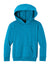 Port & Company PC68YH Youth Easy Fleece Hooded Sweatshirt Hoodie w/ Pouch Pocket Sapphire Blue Flat Front