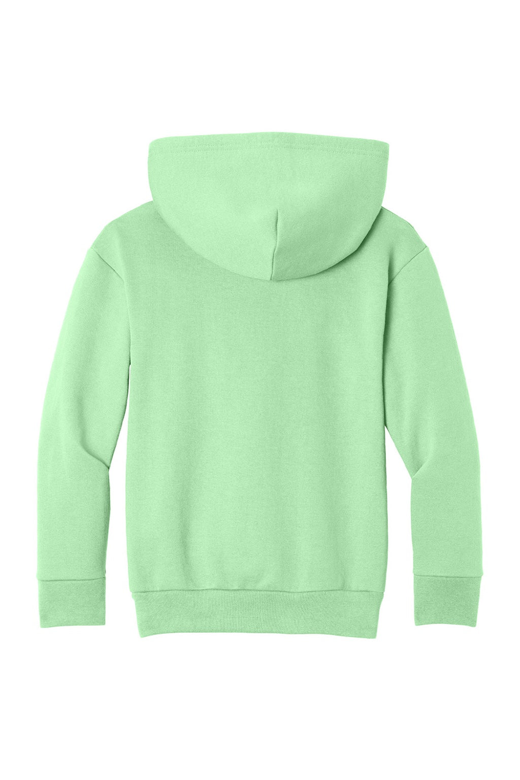 Port & Company PC68YH Youth Easy Fleece Hooded Sweatshirt Hoodie w/ Pouch Pocket Spearmint Green Flat Back
